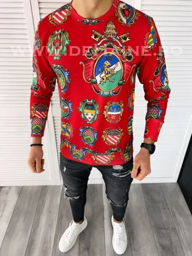 Bluza barbati rosie slim fit din silon B7661 P20-2.1